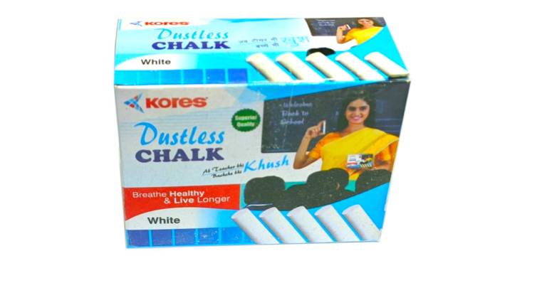 Oddy White & Color Dustless Blackboard Chalk (Pack of 2, WHITE - 50 pcs +  COLOR - 50 pcs) black board Dustless WHITE & COLOR Chalks (50+50 pcs) Price  in India 