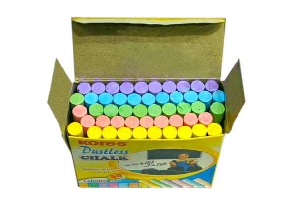 Case Pack 24 24/Box BAZIC Dustless Assorted Color Chalk 