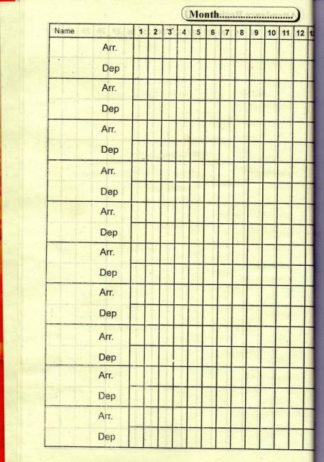 1q Office Attendance Register Arrival Departure Monaf Stores