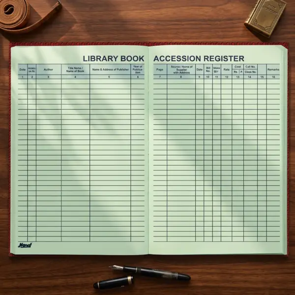 Monaf Library Book Accession Register - 288 pages