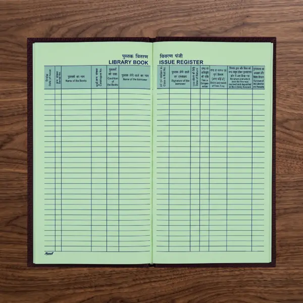 Monaf Library Book Issue Register - 4 Q - 288 pages