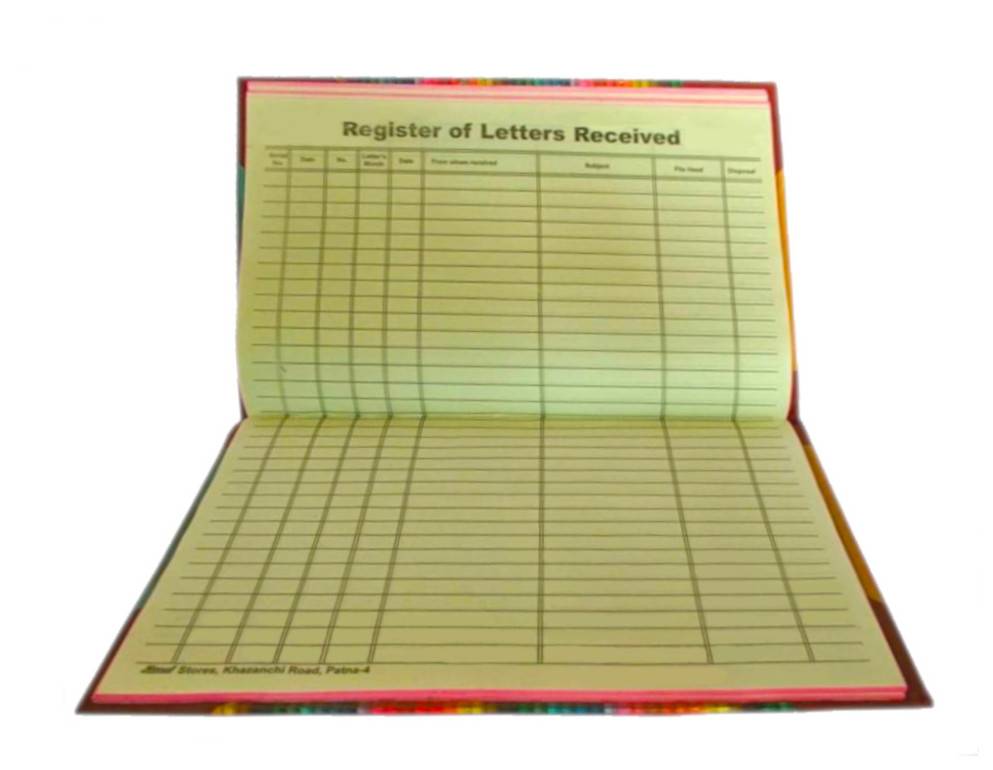 letter receipt register 4 quire monaf stores