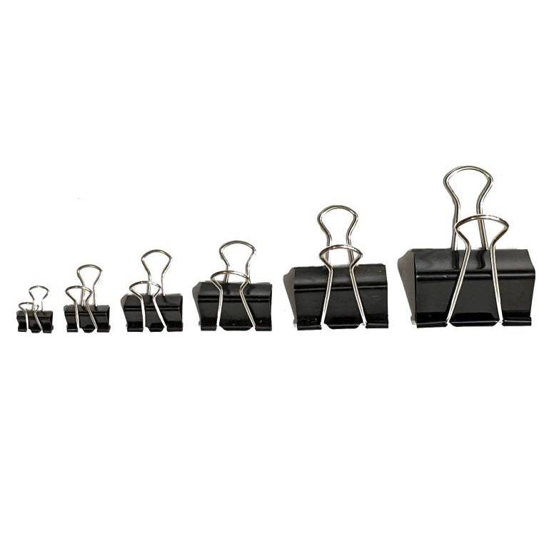Binder Clips - Foldback Clips 6 Sizes Paper Clips Stationary Clamp