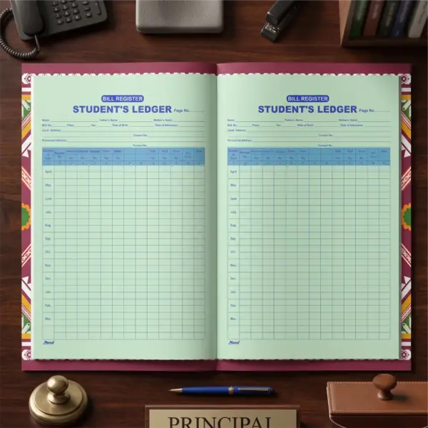Student_Ledger_2026_2 Monaf Student's Ledger | Bill register | Fee Collection Register | DC (Big) Size | स्टूडेंट लेजर