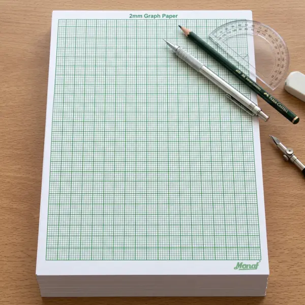 2MM Division Graph Sheets Pack of 100 Pcs | 100 GSM PAPER